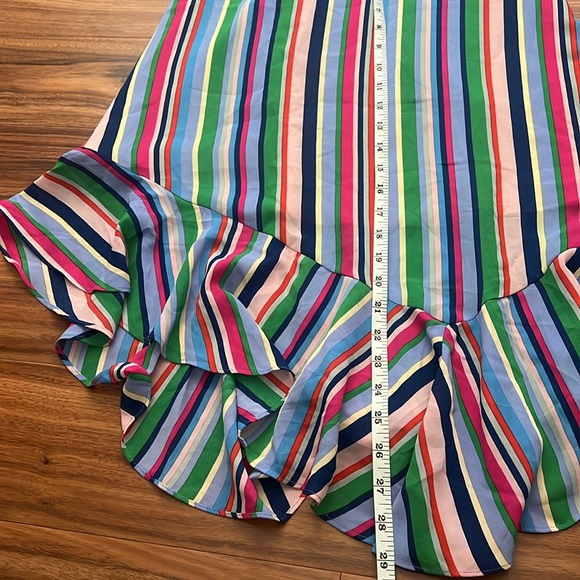 Bright Multicolored Striped Skirt with Ruffle hem - Picture 8 of 10